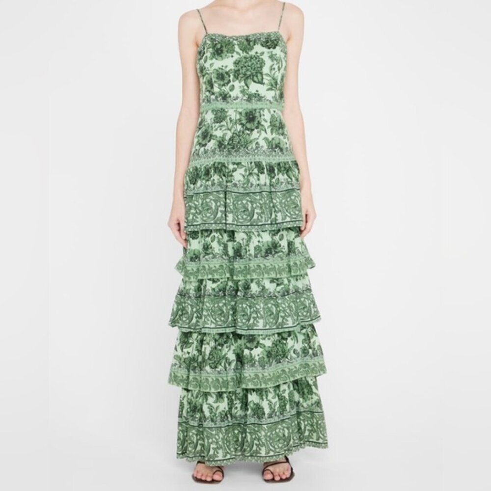 Alice + Olivia Valencia Floral Tiered Maxi Dress Size 0